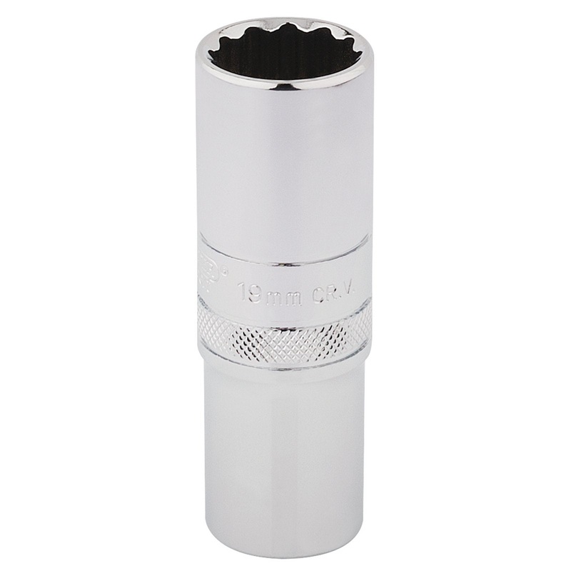 Draper Hi-Torq 12 Point Deep Socket, 1/2" Sq. Dr., 19mm - HT-MM/B