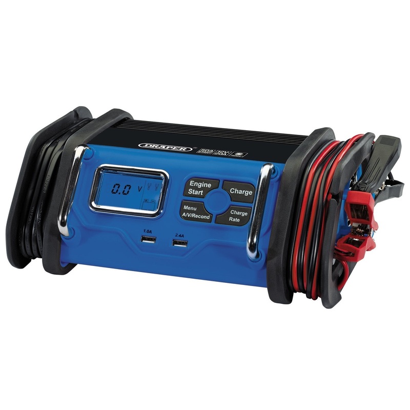 Draper 12V Battery Starter Charger, 20A - BCMCS50