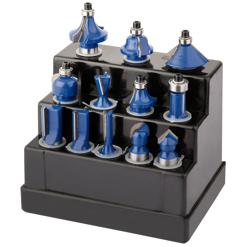 Draper Tct Router Bit Set, 1/2" (12 Piece) - DRB12B