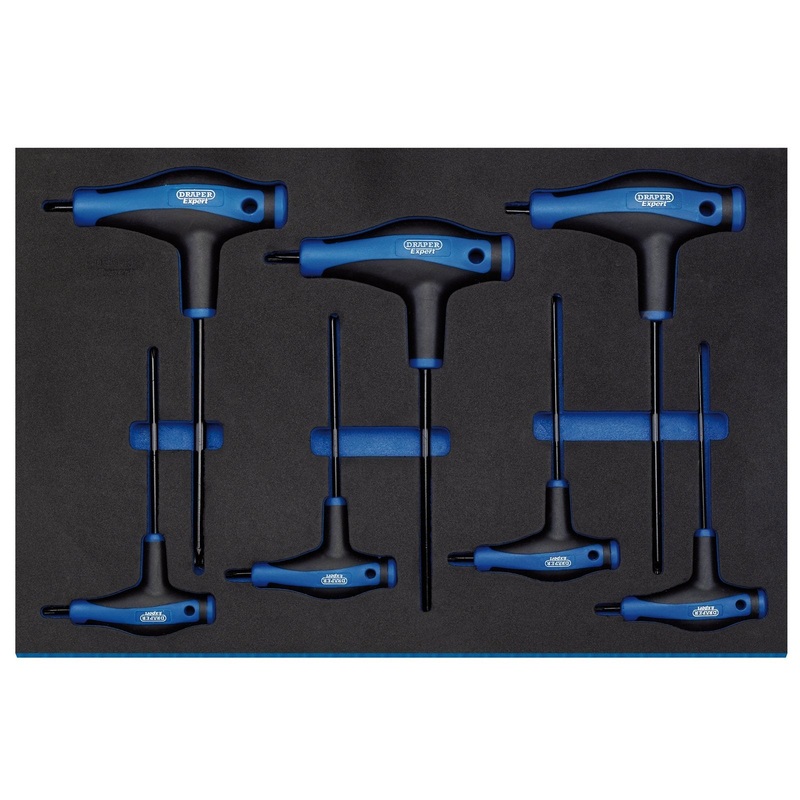 Draper Tx-Star T' Handle Key Set In 3/4 Drawer Eva Insert Tray (7 Piece) - IT-EVA27