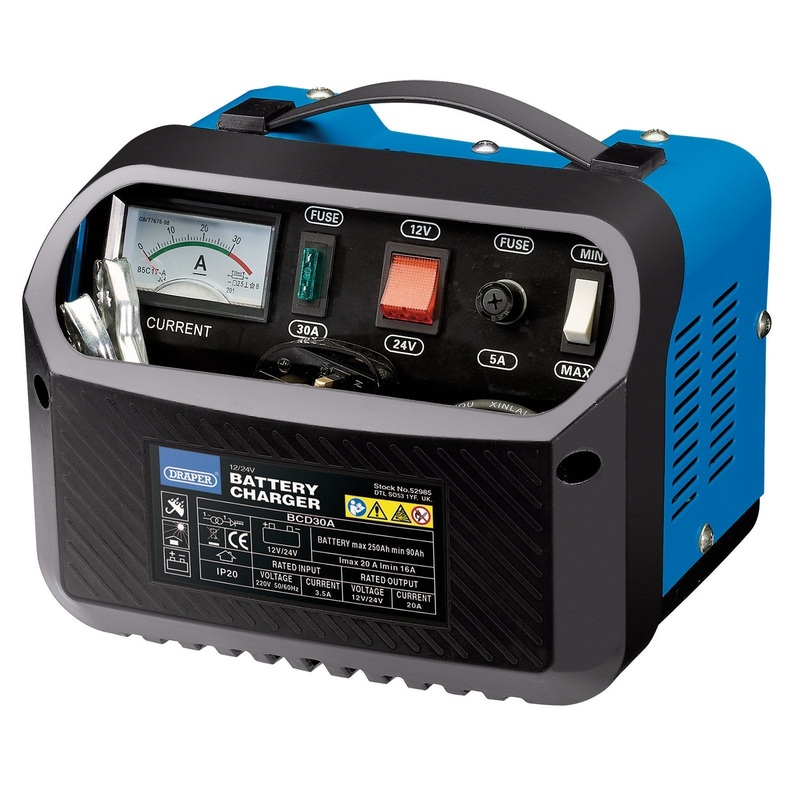 Draper 12/24V 16-20A Battery Charger - BCD30A