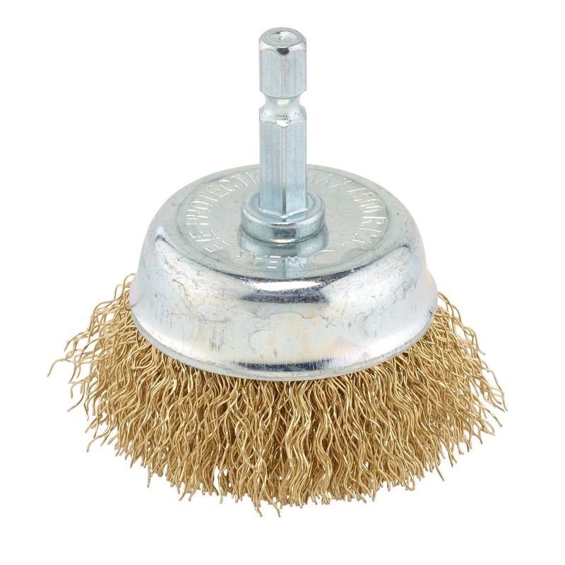 Draper Brassed Steel Crimped Wire Cup Brush, 50mm - WBCS2