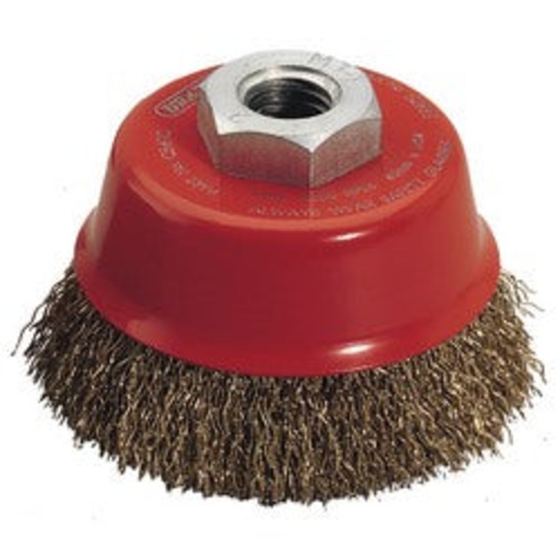 Draper Expert Brassed Steel Crimped Wire Cup Brush, 60mm, M14 - CB61C