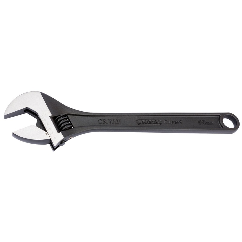 Draper Expert Crescent-Type Adjustable Wrench With Phosphate Finish, 450mm, 57mm - 365
