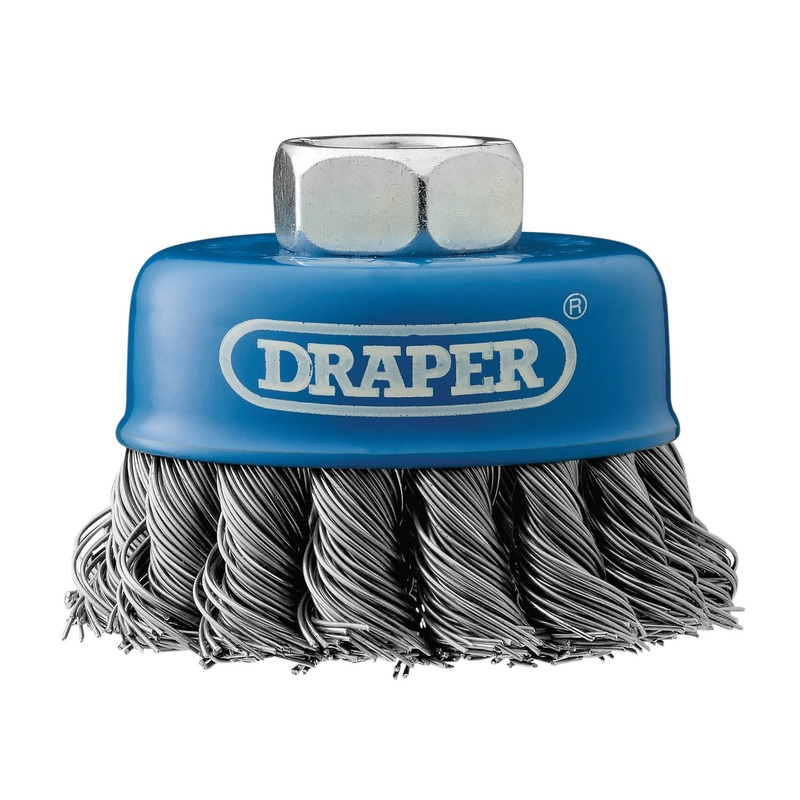 Draper Steel Twist-Knot Wire Cup Brush, 65mm, M14 - WBC5