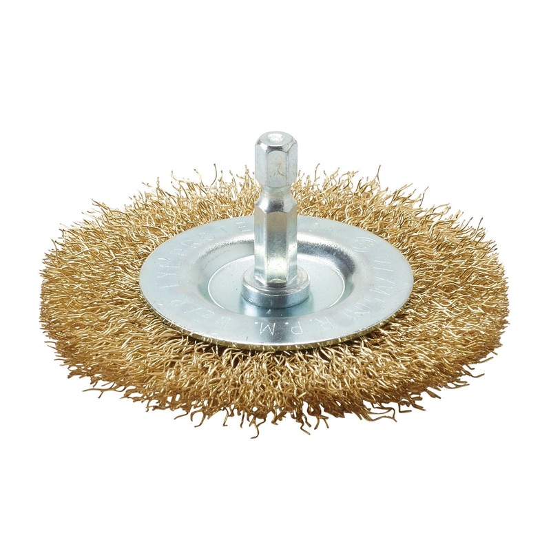 Draper Brassed Steel Crimped Wire Wheel Brush, 75mm - WBWS2
