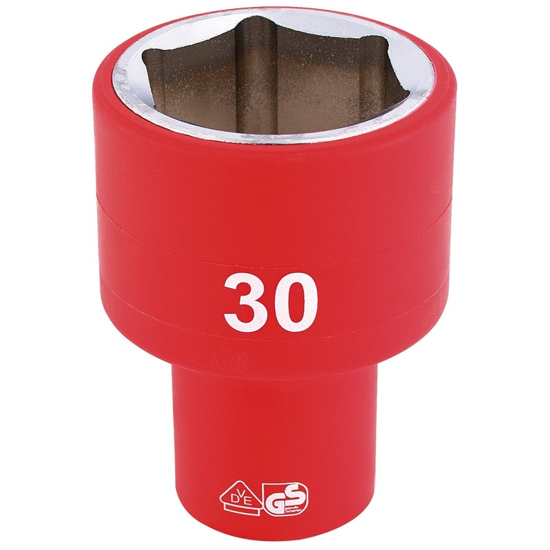 Draper Fully Insulated Vde Socket, 1/2" Sq. Dr., 30mm - H6VDE-MM/B
