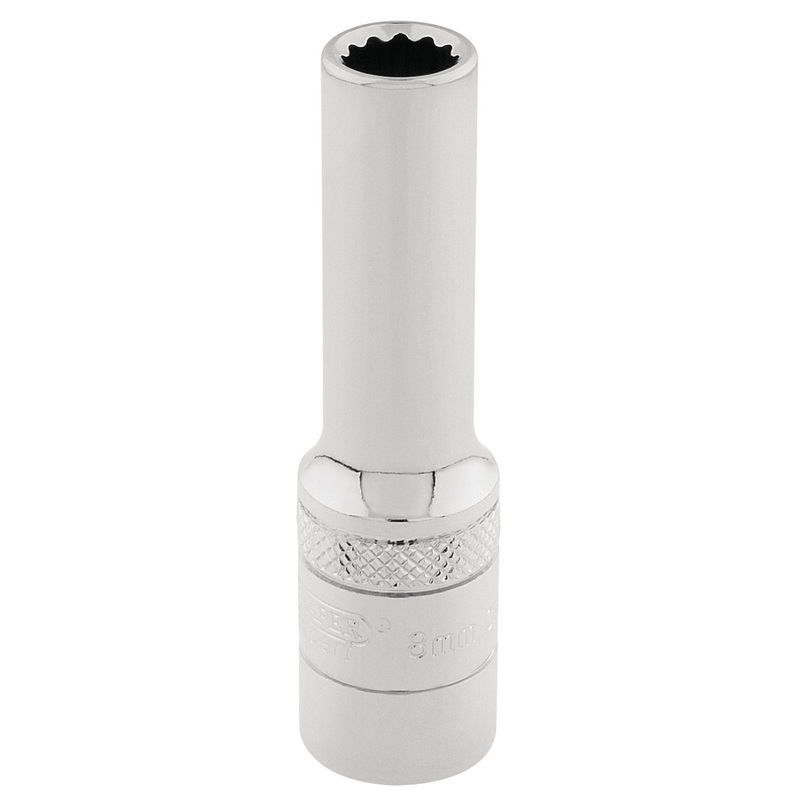 Draper Hi-Torq 12 Point Deep Socket, 3/8" Sq. Dr., 8mm - DT-MM/B