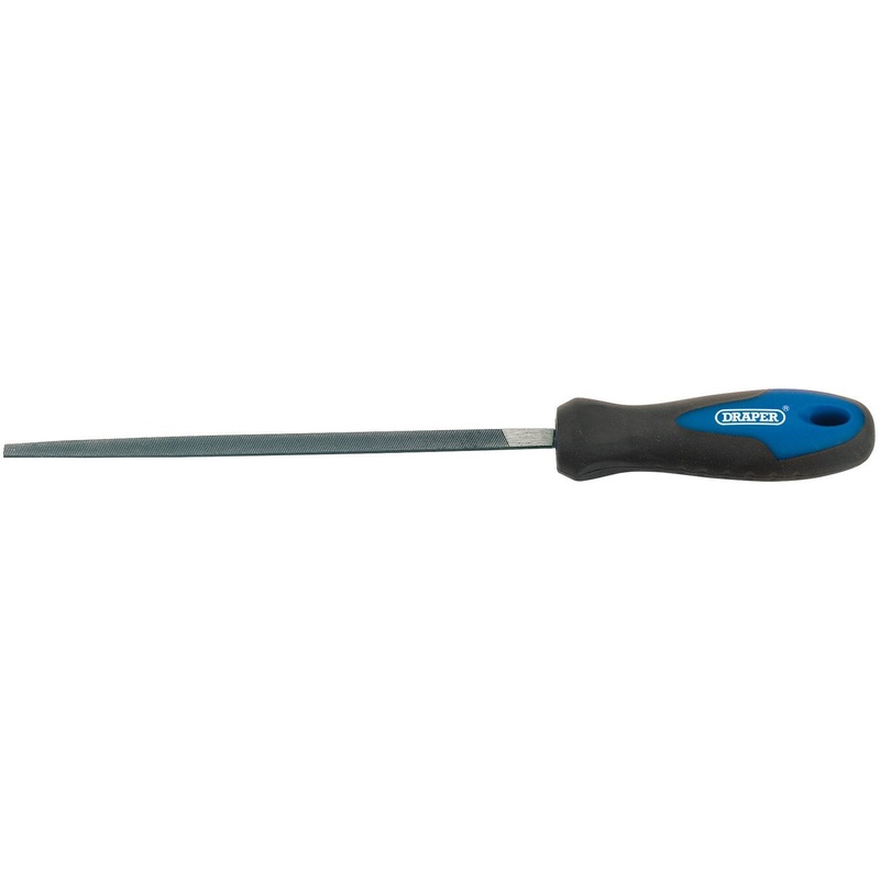 Draper Soft Grip Engineer's 3 Square File And Handle, 200mm - 8106B