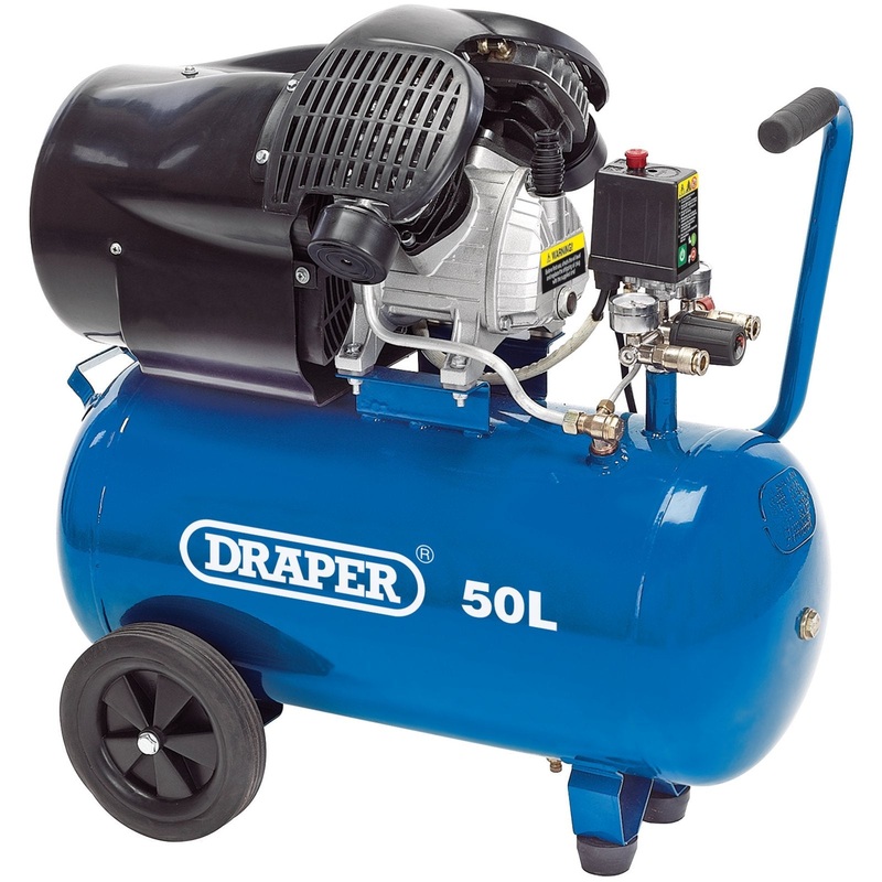 Draper 50L Direct Drive V-Twin Air Compressor, 2.2Kw/3Hp - DA50/412TV