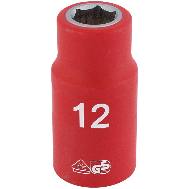 Draper Fully Insulated Vde Socket, 1/2" Sq. Dr., 12mm - H6VDE-MM/B