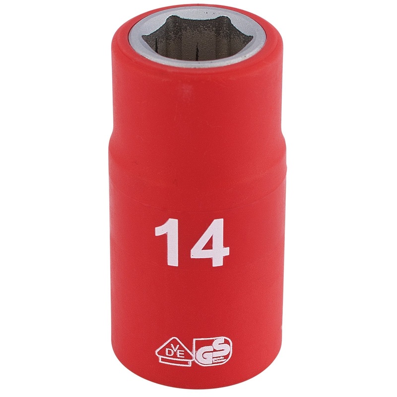 Draper Fully Insulated Vde Socket, 1/2" Sq. Dr., 14mm - H6VDE-MM/B