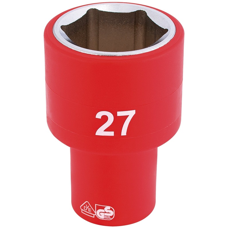 Draper Fully Insulated Vde Socket, 1/2" Sq. Dr., 27mm - H6VDE-MM/B