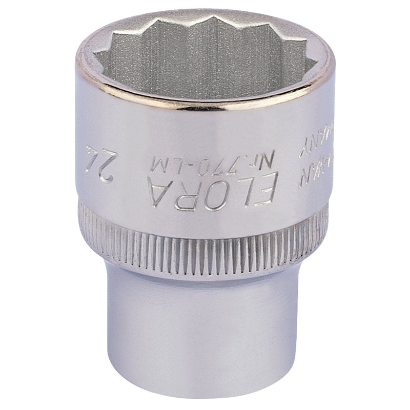 Draper Elora Bi-Hexagon Socket, 1/2" Sq. Dr., 24mm - 770-LM 24