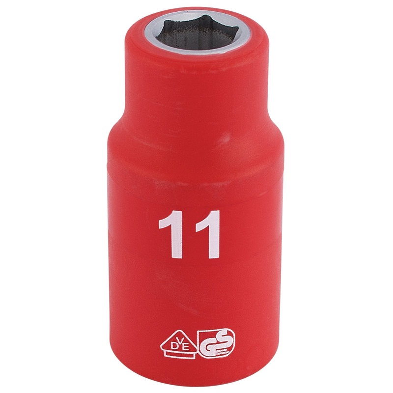 Draper Fully Insulated Vde Socket, 1/2" Sq. Dr., 11mm - H6VDE-MM/B