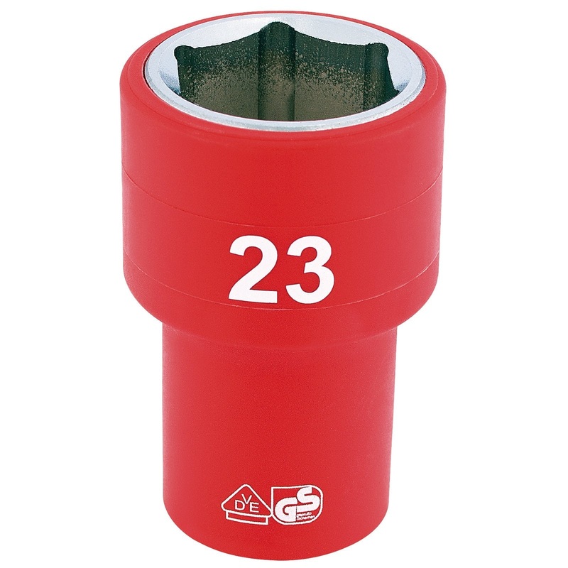 Draper Fully Insulated Vde Socket, 1/2" Sq. Dr., 23mm - H6VDE-MM/B