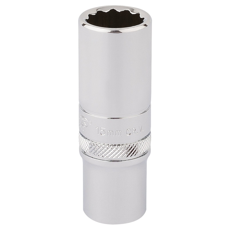 Draper Hi-Torq 12 Point Deep Socket, 3/8" Sq. Dr., 15mm - DT-MM/B