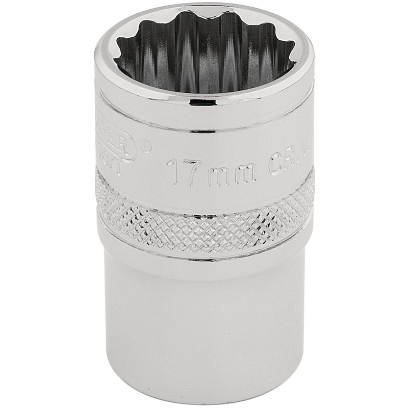 Draper Hi-Torq 12 Point Socket, 1/2" Sq. Dr., 17mm - H-MM/B