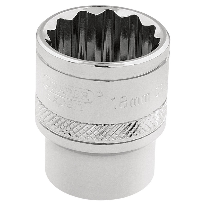 Draper Hi-Torq 12 Point Socket, 3/8" Sq. Dr., 18mm - D-MM/B