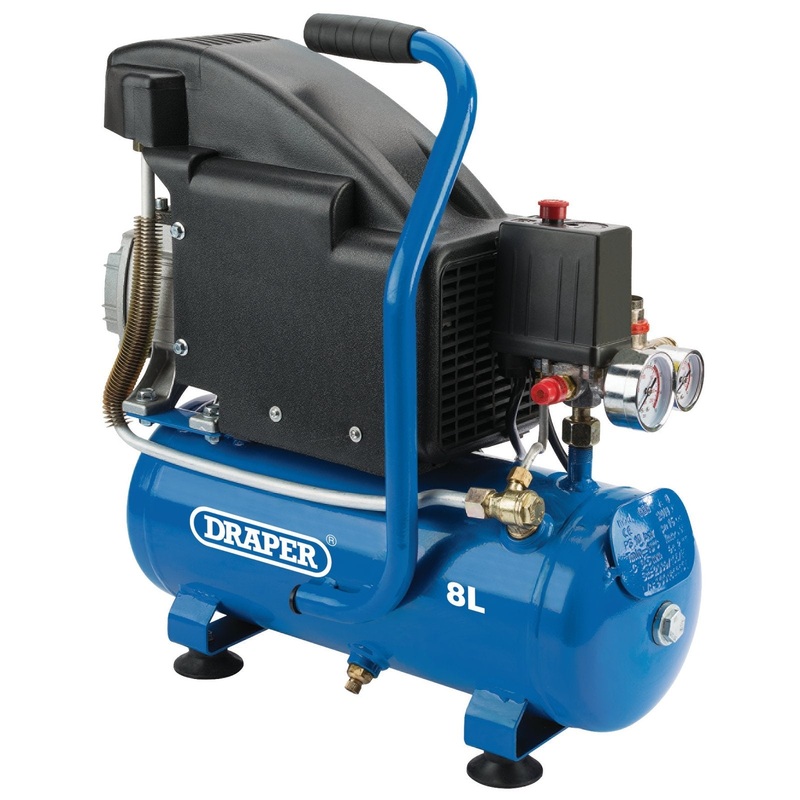 Draper 8L Direct Drive Air Compressor, 0.75Kw/1.1Hp - DA8/118
