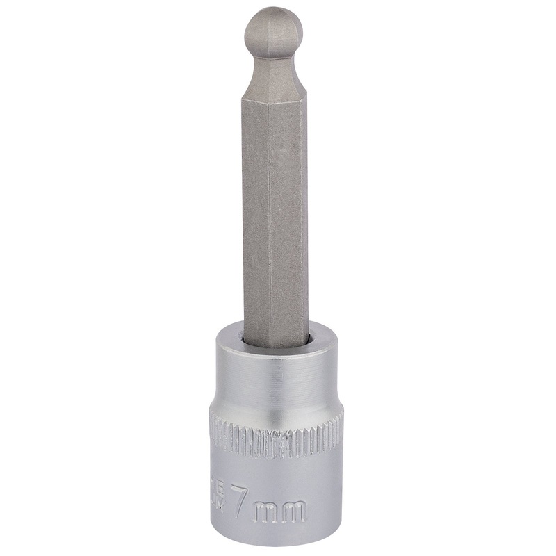 Draper Ball End Hexagonal Socket Bits, 3/8" Sq. Dr., 7mm - D-HEX-BALL/B