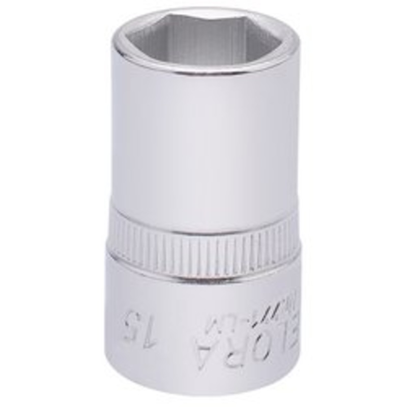 Draper Elora Hexagon Socket, 1/2" Sq. Dr., 15mm - 771-LM 15