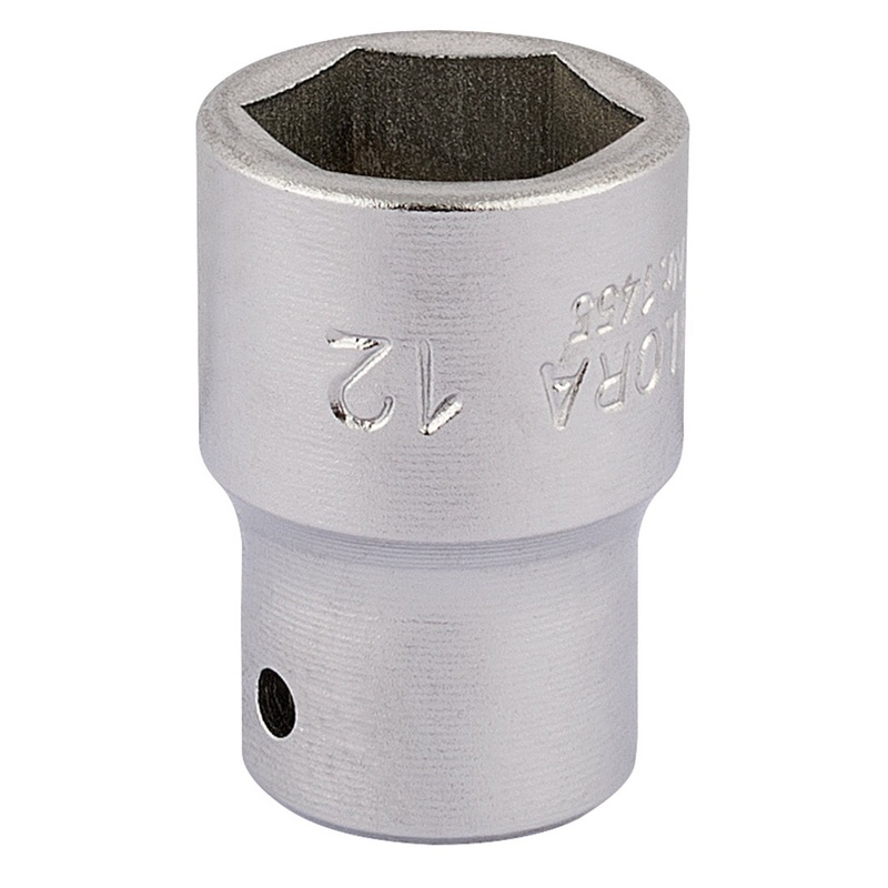 Draper Elora Hexagon Socket, 1/4" Sq. Dr., 12mm - 1455-M 12