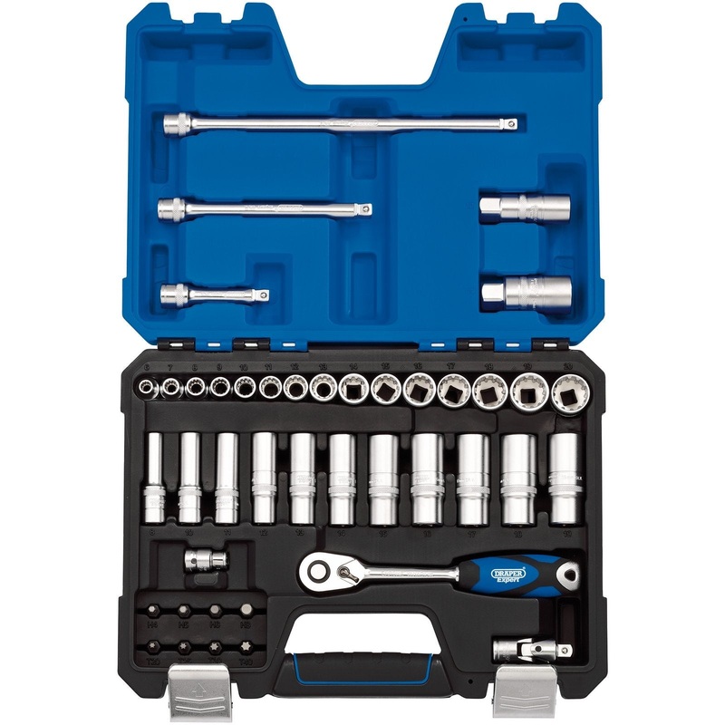 Draper Multi-Drive Metric Socket Set, 3/8" Sq. Dr. (42 Piece) - D42MDSN/B