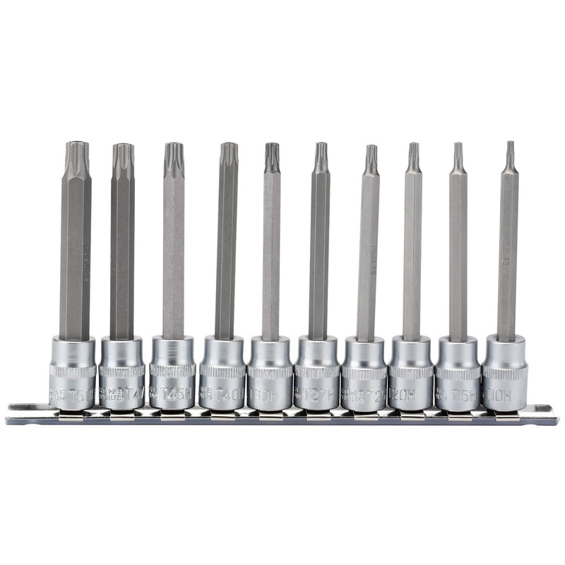 Draper Tx-Star Security Socket Bit Set, 3/8" Sq. Dr. (10 Piece) - D-TXT/10/100