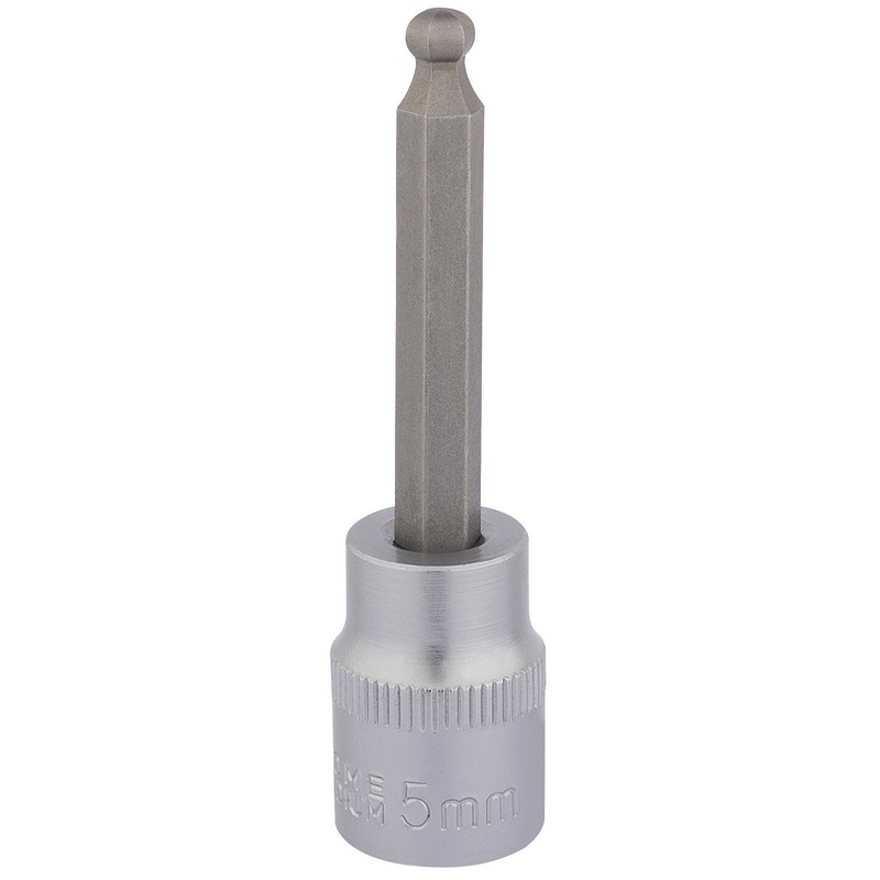 Draper Ball End Hexagonal Socket Bits, 3/8" Sq. Dr., 5mm - D-HEX-BALL/B