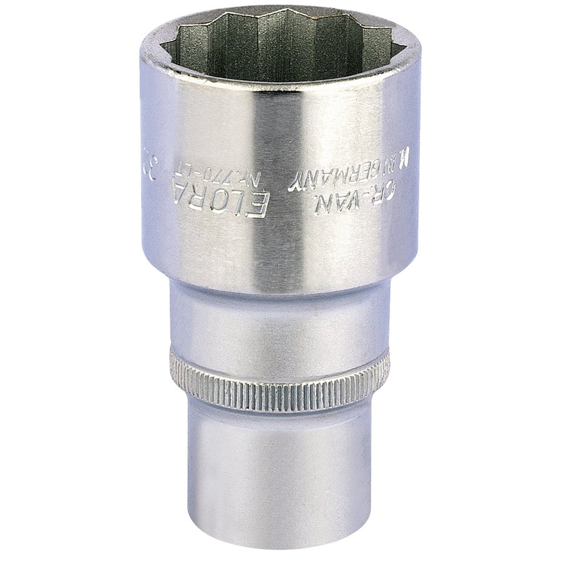 Draper Elora Deep Bi-Hexagon Socket, 1/2" Sq. Dr., 32mm - 770-LT 32