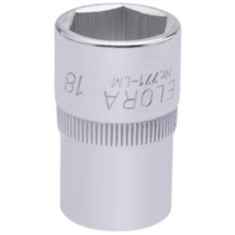 Draper Elora Hexagon Socket, 1/2" Sq. Dr., 18mm - 771-LM 18