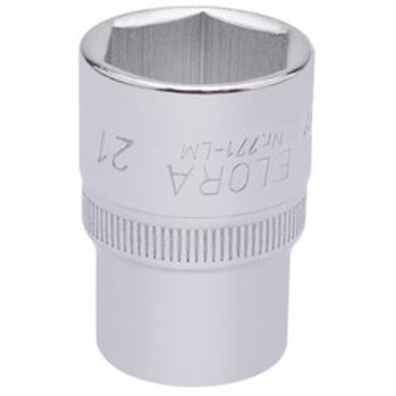 Draper Elora Hexagon Socket, 1/2" Sq. Dr., 21mm - 771-LM 21