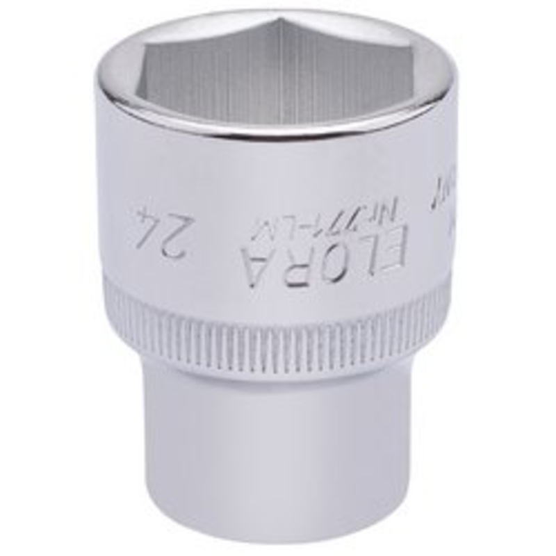 Draper Elora Hexagon Socket, 1/2" Sq. Dr., 24mm - 771-LM 24