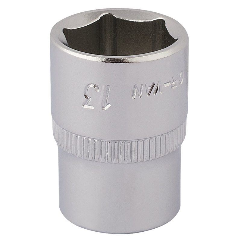 Draper Elora Hexagon Socket, 1/4" Sq. Dr., 13mm - 1455-M 13