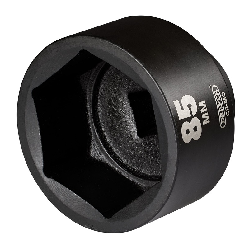 Draper Hi-Torq Impact Socket, 1" Square Drive,  85mm - 08506 - 6-Point Cr-Mo Steel - 425-MM