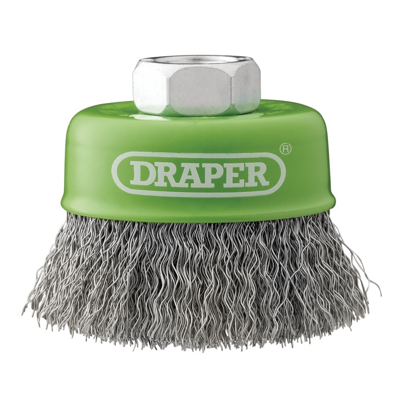 Draper Stainless-Steel Crimped Wire Cup Brush, 65mm, M14 - WBC8