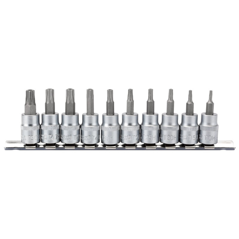 Draper Tx-Star Security Socket Bit Set, 3/8" Sq. Dr., 48mm (10 Piece) - D-TXT/10/55