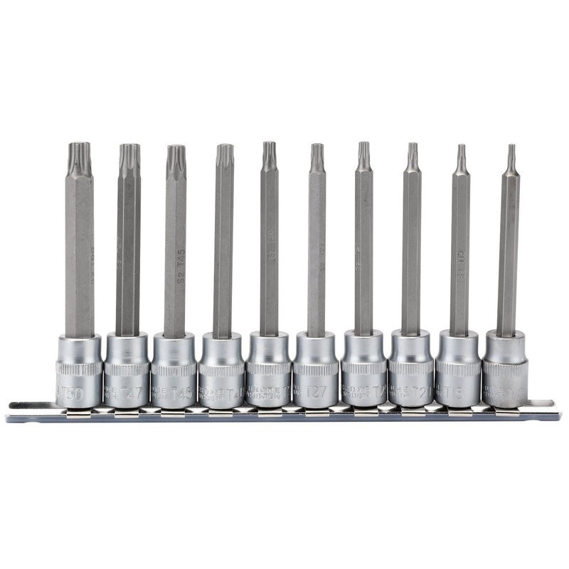 Draper Tx-Star Socket Bit Set, 3/8" Sq. Dr., 100mm (10 Piece) - D-TX/10/100