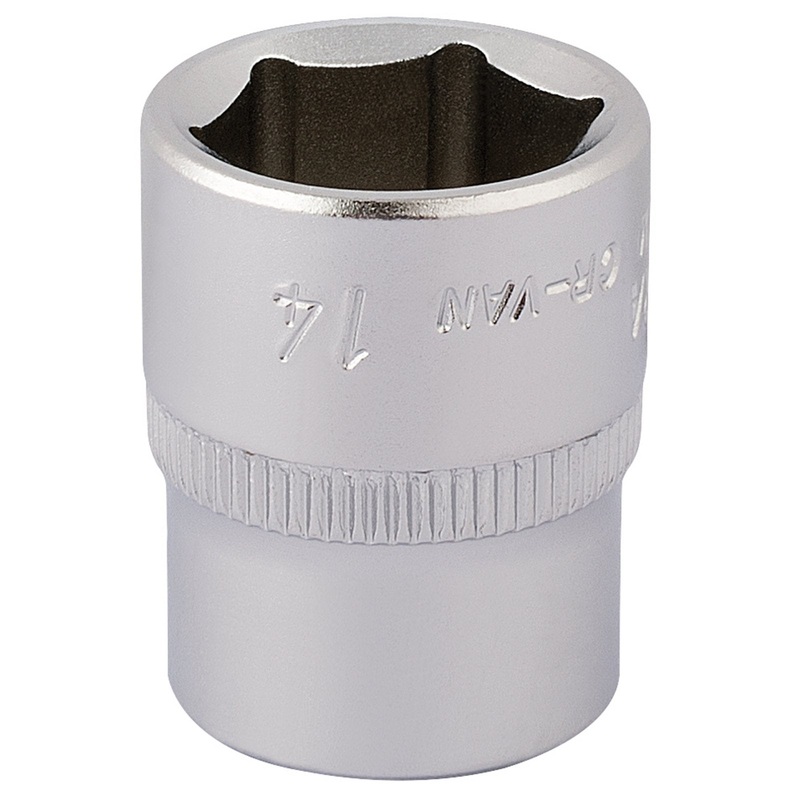 Draper Elora Hexagon Socket, 1/4" Sq. Dr., 14mm - 1455-M 14