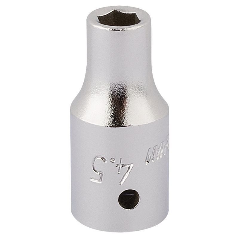 Draper Elora Hexagon Socket, 1/4" Sq. Dr., 4.5mm - 1455-M 4,5