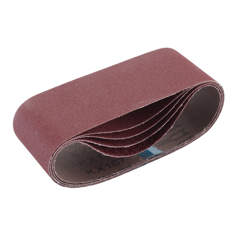 Draper Cloth Sanding Belt, 75 X 457mm, Assorted Grit (Pack Of 5) - SB75457