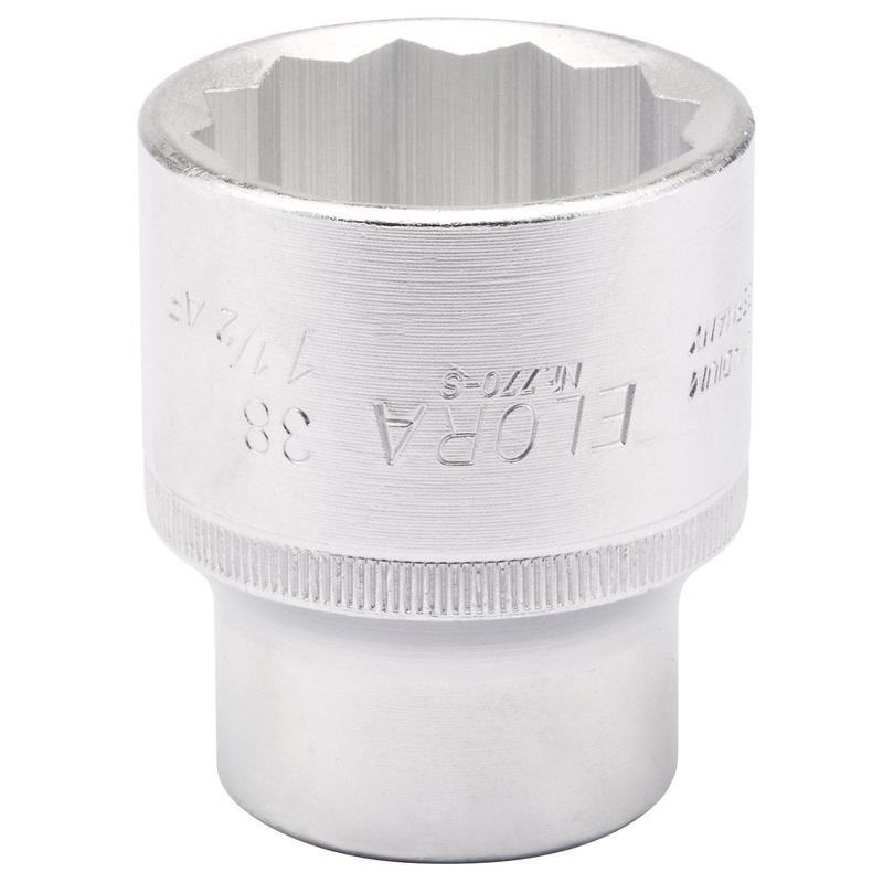 Draper Elora Bi-Hexagon Socket, 38mm-1.1/2" 3/4" Sq. Dr. - 770-S 38 / 1.1/