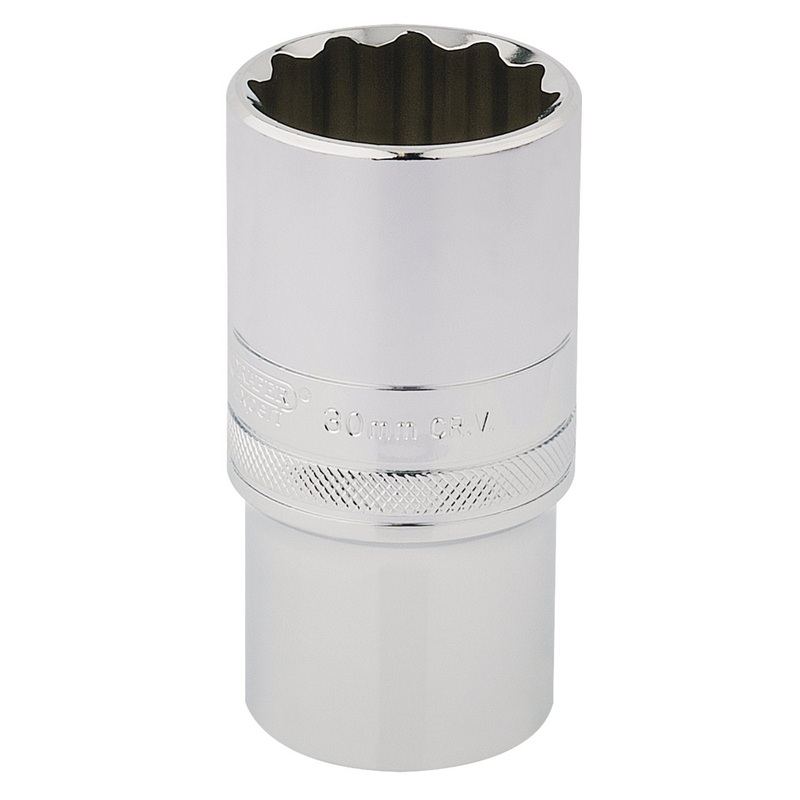 Draper Hi-Torq 12 Point Deep Socket, 1/2" Sq. Dr., 30mm - HT-MM/B