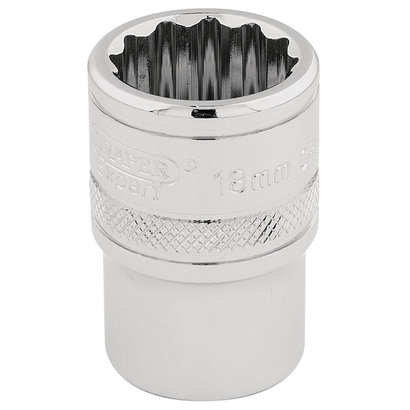 Draper Hi-Torq 12 Point Socket, 1/2" Sq. Dr., 18mm - H-MM/B