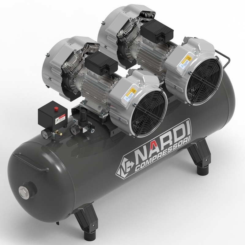 NARDI EXTREME MP 500HP 200ltr Compressor  Oil-Free, Industrial | SIP-EXTMP20050