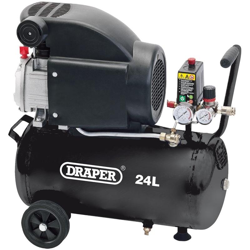 Draper 24L Direct Drive Air Compressor, 1.5Kw/2Hp - DA25/207
