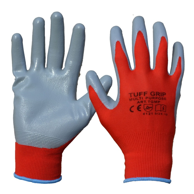 TufGrip Multi-Purpose Glove  Superior Grip & Comfort | Red/Grey