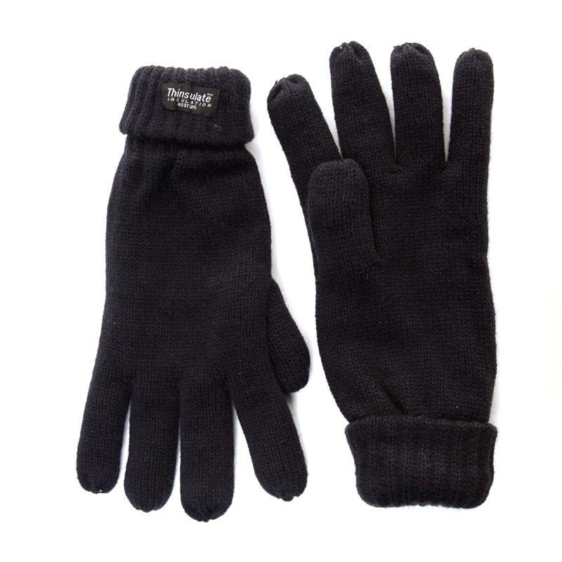 Adults Thinsulate Acrylic Glove  100% Acrylic, Thinsulate Lining & Double Cuff Detail | Black