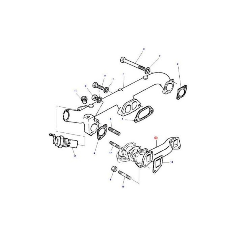 Massey Ferguson - Exhaust Manifold - 736206M1 - 733206M1